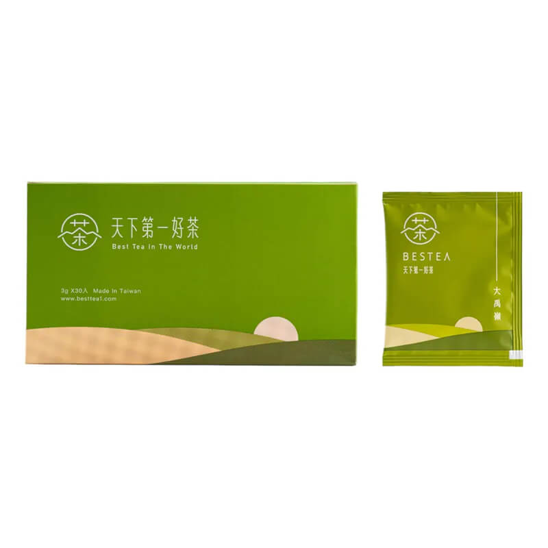 大禹嶺茶包與整盒禮盒組合,BESTEA設計清新展現台灣高山茶特色