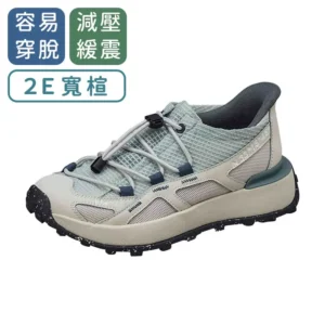 【Moonstar】BM AirVel 環保運動鞋 – 灰綠 (2E寬楦) – 日本防震免鞋帶輕量健走鞋｜樂齡網